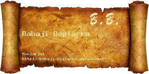 Babaji Boglárka névjegykártya