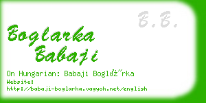 boglarka babaji business card